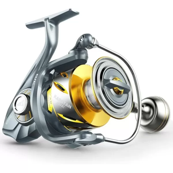 KastKing Kapstan Elite Saltwater Spinning Reel  IPX6 100 Waterproof  Up to 55LBs Max Drag Big Game Fishing Reel  CNC Aluminum Body  Power Handle 611 CorrosionResistance Bearing SystemAGun MetalIPX6