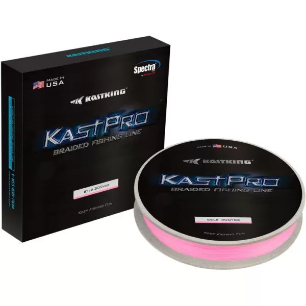 KastKing KastPro Braided Fishing Line  Spectra Super Line  Made in The USA  Zero Stretch Braid  Thin Diameter  Aggressive Weave  Incredible Abrasion ResistanceUltra Pink