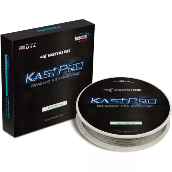 KastKing KastPro Braided Fishing Line  Spectra Super Line  Made in The USA  Zero Stretch Braid  Thin Diameter  Aggressive Weave  Incredible Abrasion ResistanceCombat Green