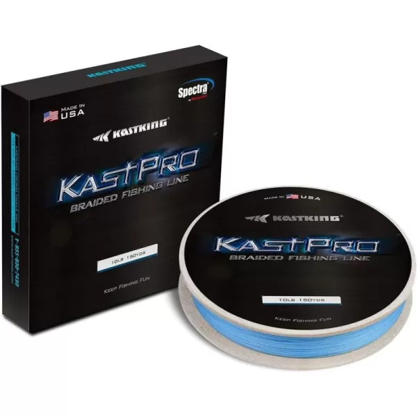 KastKing KastPro Braided Fishing Line  Spectra Super Line  Made in The USA  Zero Stretch Braid  Thin Diameter  Aggressive Weave  Incredible Abrasion ResistanceCoastal Blue