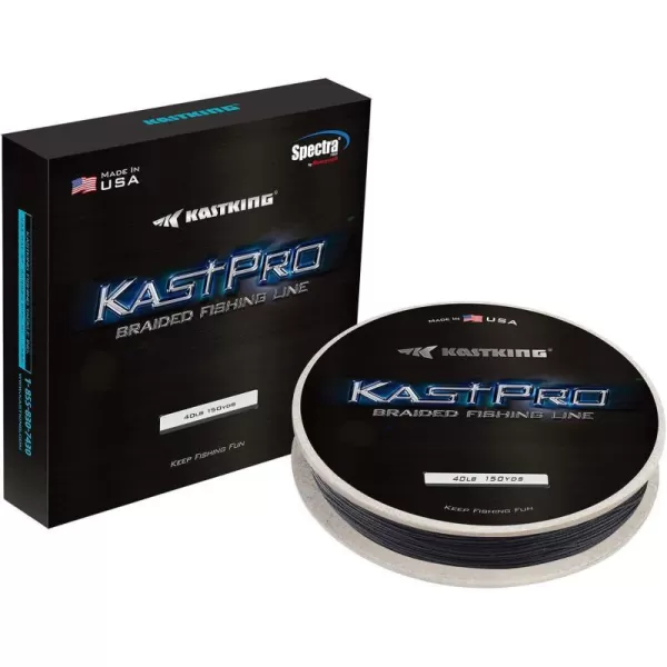 KastKing KastPro Braided Fishing Line  Spectra Super Line  Made in The USA  Zero Stretch Braid  Thin Diameter  Aggressive Weave  Incredible Abrasion ResistanceBlack Out