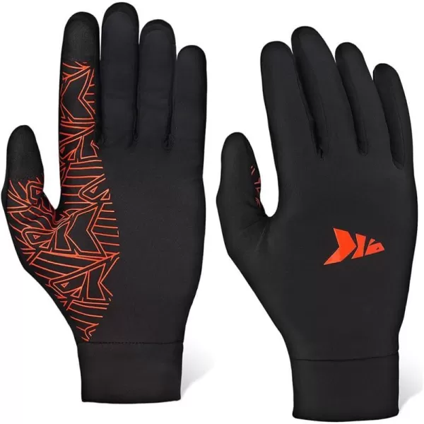 KastKing Morning Frost Liner Gloves Improved Thermal Touch Screen Glove Winter Running Glove for Men and Women Black MittenBlack