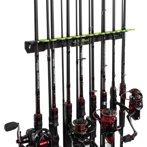 KastKing Patented V15 Vertical Fishing Rod Holder  Wall Mounted Fishing Rod Rack Store 15 Rods or Fishing Rod Combos in 1725 Inches Great Fishing Pole Holder and RackB BlackGreen 2 Pack