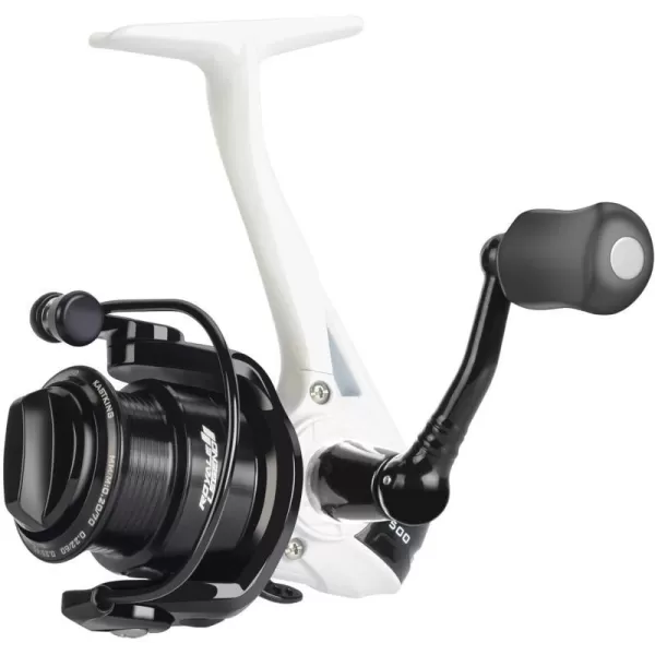 KastKing Royale Legend II Ice Spinning Reel  58 oz  Size 500 is Perfect for Ice Fishing Up to 11 Lbs Carbon Drag 511 Gear Ratio Sharkskin WaterWicking TPE Grips Extra Long Reel Foot Stem for GlovesB White  511