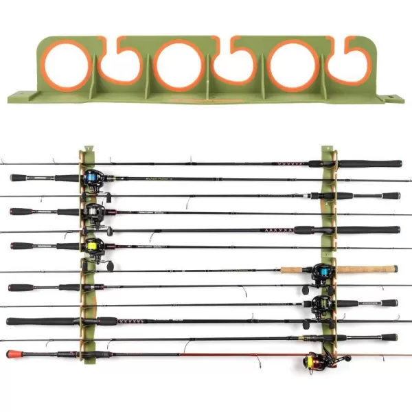 KastKing SafeGuard Fishing Rod Holder for Garage Wall or Ceiling Mounted Fishing Rod Rack Storage Organizer Fishing Pole Holder Holds 6 Rods or Combos in Less Than 18 InchesGreen 2 Pack