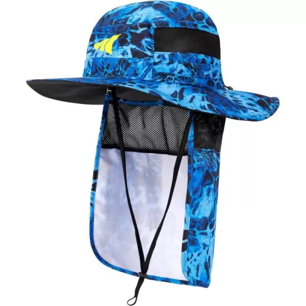 KastKing UPF 50 Boonie Hat Fishing Hat with Removable Neck Flap Sun Hats for MenPrym1 Shoreline