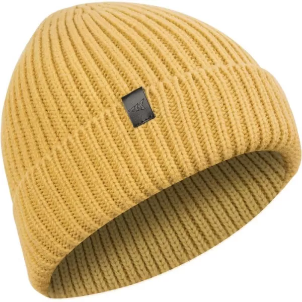 KastKing Winter Ice Fishing Beanie Hats for Men amp WomenLeisure Knit RibbedCuffed CapWarm amp Soft Stylish Skull CapsYellow