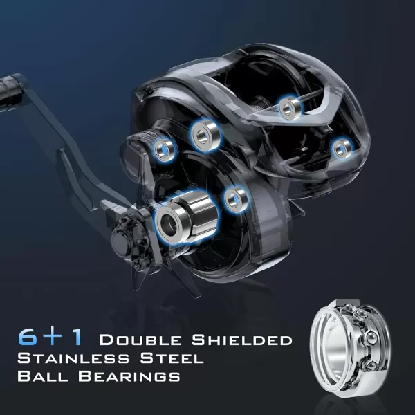 KastKing Kapstan Elite 300 Baitcasting Fishing Reel Low Profile Large Capacity Casting Reel Graphite Frame 35 lbs Drag 541 Ratio 61 Double ShieldedSS BB Centrifugal Braking Aluminum HandleLeft Handed541