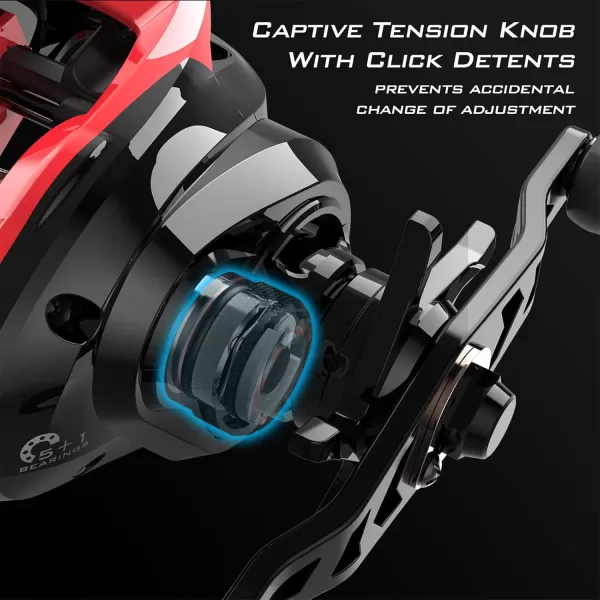 KastKing Royale Legend GT Baitcasting Reels New Low Profile Design Baitcaster Fishing Reel Magnet Braking System 176 Lbs Carbon Fiber Drag 51 Shielded Stainless Steel BearingsLeft Handed  721