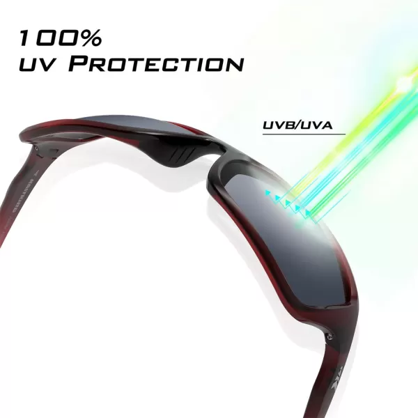 KastKing Alanta Polarized Sport Sunglasses for Men and Women Ideal for Driving Fishing Cycling and RunningUV ProtectionFramegloss Blackpurple  Lenssmoke