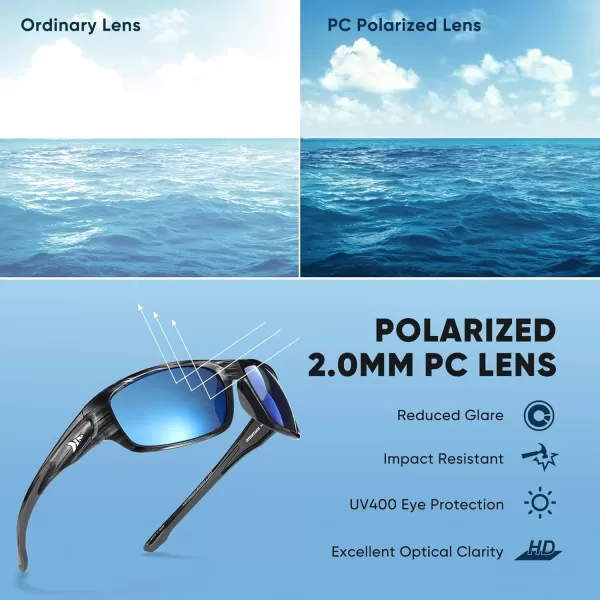 KastKing Ellijay Bifocal Polarized Sunglasses BiFocal x15 x20 x25 Magnifications Wrap Sport Reader SunglassesGloss Graydrift Frame  Smoke  Ocean Mirror