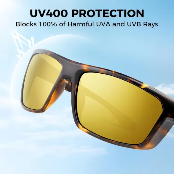 KastKing Huzzah Polarized Sport Sunglasses for Men and Women Ideal for Driving Fishing Cycling and RunningUV ProtectionFrame Gloss Demi Lens Browngolden Bronze