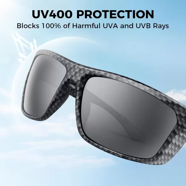 KastKing Huzzah Polarized Sport Sunglasses for Men and Women Ideal for Driving Fishing Cycling and RunningUV ProtectionFrame Matt Carbon Weave Lens Smoke