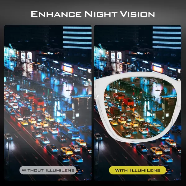 KastKing IllumiLens Night Vision Glasses Night Driving Glasses for Men Women Reduce Glare and Enhance VisionFrame Gloss Crystal Lens Yellow