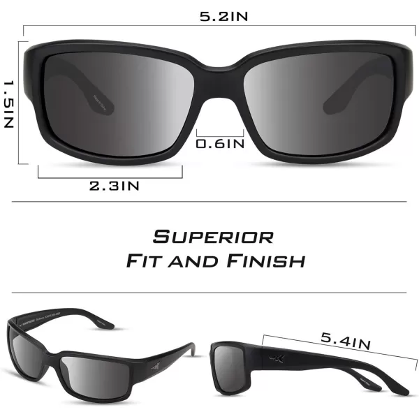 KastKing Skidaway Polarized Sport Sunglasses for Men and WomenIdeal for Driving Fishing Cycling and RunningUV ProtectionColor Frame Matte Black  Lens Smoke