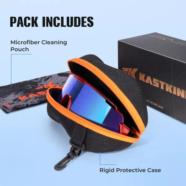 KastKing Skinner Polarized Large Sport Sunglasses for Men and Women UV Protection Outdoor Fishing GlassesRed Frame icy White Mirror