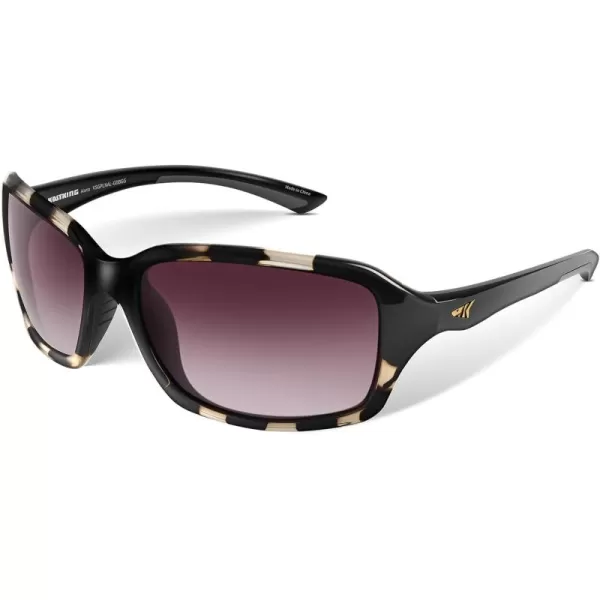 KastKing Alanta Polarized Sport Sunglasses for Men and Women Ideal for Driving Fishing Cycling and RunningUV ProtectionFramegloss Dark Brown  Black Demi  Lens Gradient Smoke