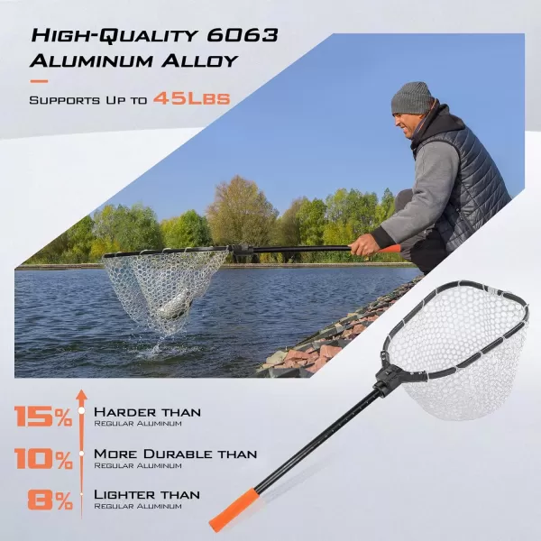 imageKastKing Brutus Fishing Net Foldable Extendable Fish Landing Net Lightweight ampamp Portable Fishing Net with Soft EVA Foam Handle Holds up to 44lbs20KG FishFriendly Mesh for a Safe ReleaseK Silicone net combo  Hoop Size 20 16 10