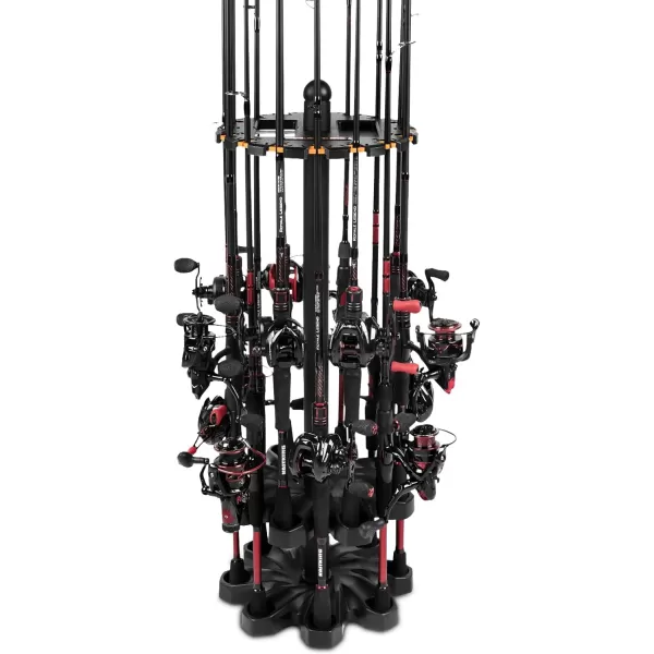 imageKastKing V16 Fishing Rod Rack With Rotating Base Fishing Pole Rack Holds Up to 16 Fishing Rods or Combos Lightweight and Durable ABS Construction SpaceSaving Fishing Rod Holders for GarageV16