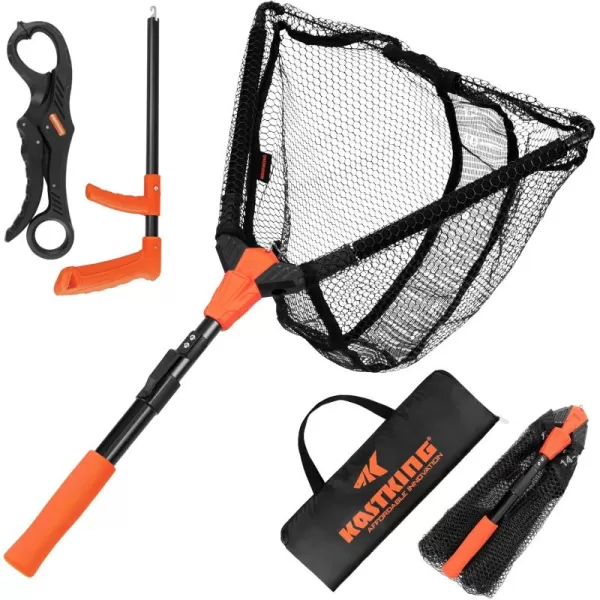 imageKastKing Pontus Fishing Net Fish Landing Net Foldable ampamp Lightweight Freshwater Fishing Landing Net with Built in Length Scale Aluminum Handle Fishfriendly Mesh for a Safe Release Fishing Gifts for MenNet Combo Hoop Size 18extendable