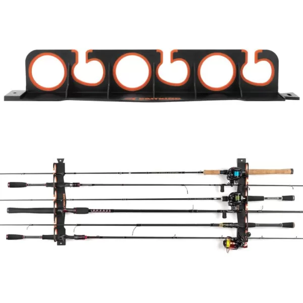 imageKastKing SafeGuard Fishing Rod Holder for Garage Wall or Ceiling Mounted Fishing Rod Rack Storage Organizer Fishing Pole Holder Holds 6 Rods or Combos in Less Than 18 InchesBlack  1 Pack