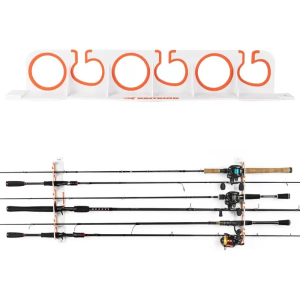 imageKastKing SafeGuard Fishing Rod Holder for Garage Wall or Ceiling Mounted Fishing Rod Rack Storage Organizer Fishing Pole Holder Holds 6 Rods or Combos in Less Than 18 InchesWhite  1 Pack