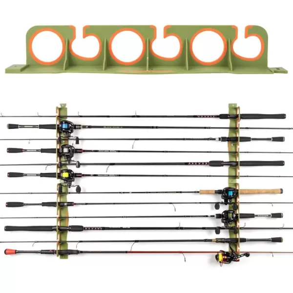 imageKastKing SafeGuard Fishing Rod Holder for Garage Wall or Ceiling Mounted Fishing Rod Rack Storage Organizer Fishing Pole Holder Holds 6 Rods or Combos in Less Than 18 InchesGreen  2 Pack