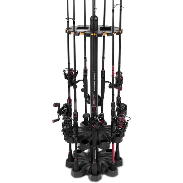 imageKastKing V16 Fishing Rod Rack With Rotating Base Fishing Pole Rack Holds Up to 16 Fishing Rods or Combos Lightweight and Durable ABS Construction SpaceSaving Fishing Rod Holders for GarageV16