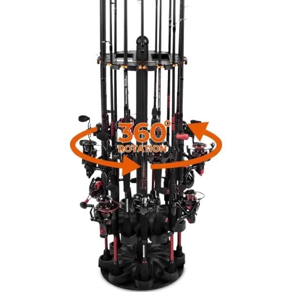 imageKastKing V16 Fishing Rod Rack With Rotating Base Fishing Pole Rack Holds Up to 16 Fishing Rods or Combos Lightweight and Durable ABS Construction SpaceSaving Fishing Rod Holders for GarageV16 wRotaing Base