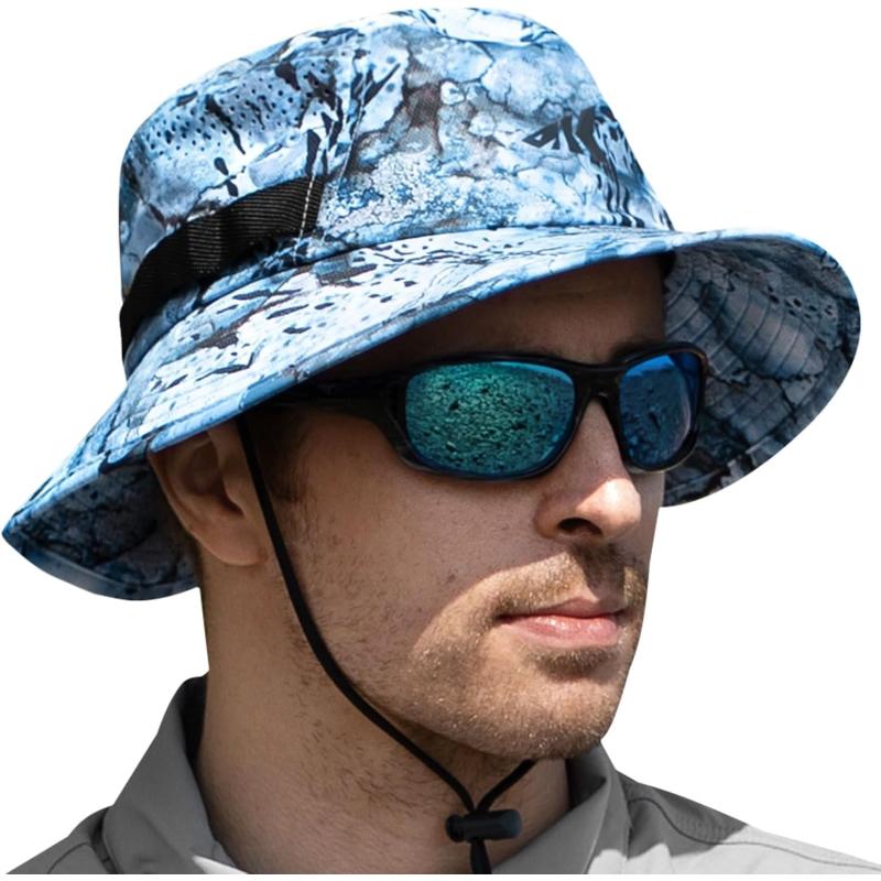 imageKastKing Field Trekker Bucket HatUPF 50 Protection Sun HatWaterRepellentBreathable Fishing HatHiking HatPrym1 Stream Skyhead Circumference2283