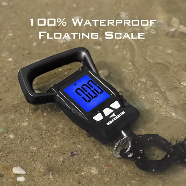 imageKastKing Fish Scale WideView Floating Waterproof Digital Scale 25 Large LCD Display 110lb Capacity MultiMode PoundOunces ampamp Kilograms Stores up to 9 Weights Fishing Gifts for MenD Black combo