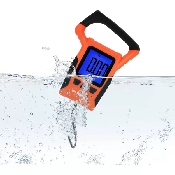 imageKastKing Fish Scale WideView Floating Waterproof Digital Scale 25 Large LCD Display 110lb Capacity MultiMode PoundOunces ampamp Kilograms Stores up to 9 Weights Fishing Gifts for MenA Orange