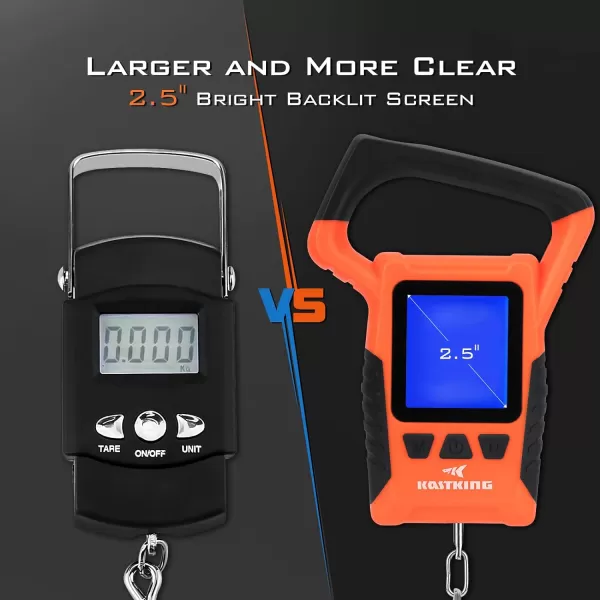 imageKastKing Fish Scale WideView Floating Waterproof Digital Scale 25 Large LCD Display 110lb Capacity MultiMode PoundOunces ampamp Kilograms Stores up to 9 Weights Fishing Gifts for MenB Orange combo
