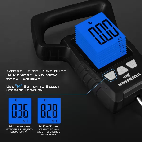 imageKastKing Fish Scale WideView Floating Waterproof Digital Scale 25 Large LCD Display 110lb Capacity MultiMode PoundOunces ampamp Kilograms Stores up to 9 Weights Fishing Gifts for MenD Black combo