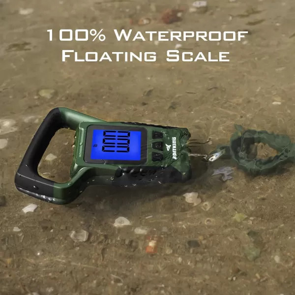 imageKastKing Fish Scale WideView Floating Waterproof Digital Scale 25 Large LCD Display 110lb Capacity MultiMode PoundOunces ampamp Kilograms Stores up to 9 Weights Fishing Gifts for MenC Green combo