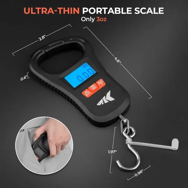 imageKastKing Fish Scale with Lip Gripper ToughTide USB Charging Fishing Scale Builtin Measuring Tape 65lb Capacity UltraThin Digital Fish Scale LCD Display Ergonomic Handle Fishing AccessoriesScale  Lip GripperBlack