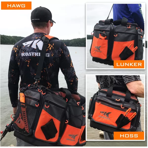 imageKastKing Fishing Gear ampamp Tackle Bags  Saltwater Resistant Fishing Bags  Fishing Tackle Storage BagsA1 MediumHossWithout Trays  15x11x1025Orange