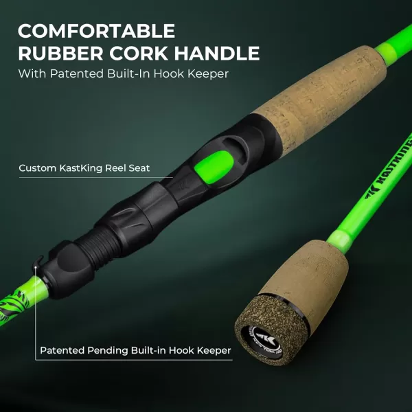 imageKastKing Zephyr Dualtip Fishing Rod ampamp Reel Combo Dual Tips Section for Different Powers IM6 Graphite 2Pc Blanks KastFlex Technology Rubber Cork Handle Integrate Hook Keeper 8 ModelsCast 66 Ml M Dualtips Rod  Right Handed