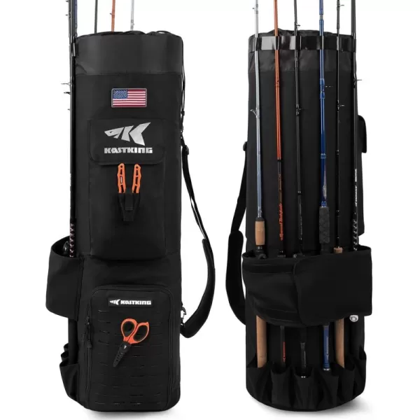 imageKastKing Karryall Fishing Rod Bag81L Large Storage Waterresistant Rod Case Holds 6 Rods ampamp ReelsFoldable Fishing Bag Accommodate Fishing Gear and EquipmentFishing Gifts for MenBlackABlack