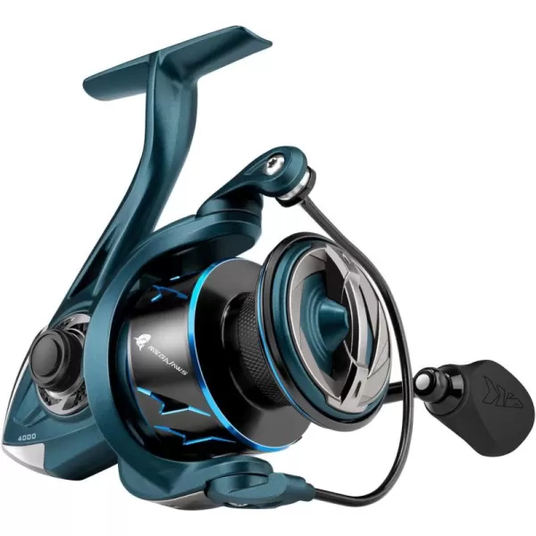 imageKastKing MegaJaws Spinning Fishing Reel  Up to 395LBS Max Drag Lightweight Yet Powerful NyliPlex 621521 Gear Ratio 101 Stainless BB for Saltwater or Freshwater Aerodynamic Reel Rotor4000  521