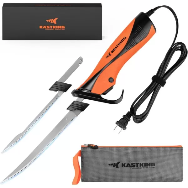 imageKastKing Speed Demon 110v Electric Fillet Knife Precision Cut with High Torque Motor ETL Certified Safety Balanced Lightweight Handle 2 Sets of Stainlesssteel Blades Water Resistant Case Included