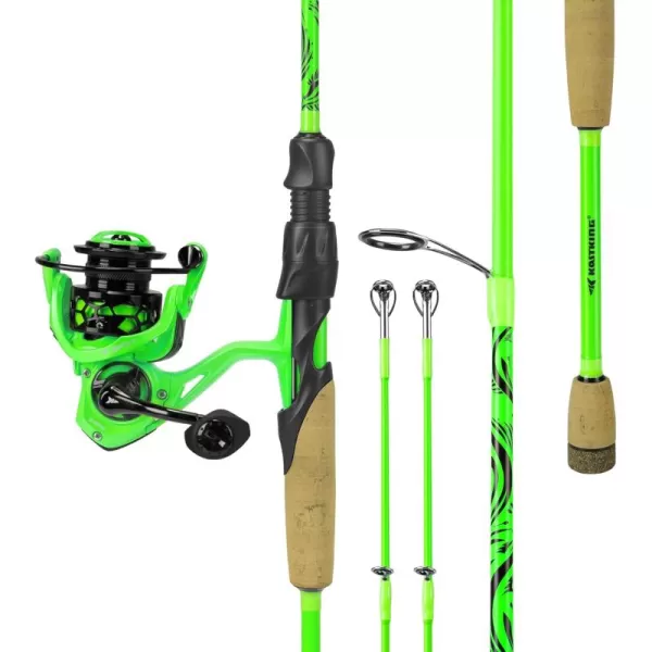 imageKastKing Zephyr Dualtip Fishing Rod ampamp Reel Combo Dual Tips Section for Different Powers IM6 Graphite 2Pc Blanks KastFlex Technology Rubber Cork Handle Integrate Hook Keeper 8 ModelsSpin 66 L Ml Dualtips Rod 2000 Reel