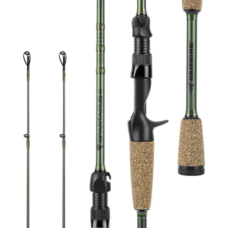 imageKastKing Spartacus II Fishing Rods  IM6 Graphite Blanks Casting ampamp Spinning Rods 2Piece Rods with Extra Tip Section PTS Power Transition System KastFlex Technology Rubber Cork HandleC Cast76 Mh Fast 2 Pcs Extra Tip