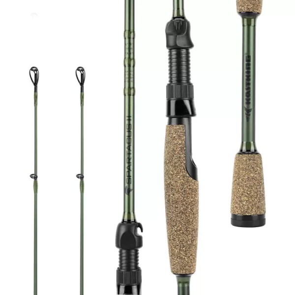 imageKastKing Spartacus II Fishing Rods  IM6 Graphite Blanks Casting ampamp Spinning Rods 2Piece Rods with Extra Tip Section PTS Power Transition System KastFlex Technology Rubber Cork HandleB Spin73 M Fast 2 Pcs Extra Tip