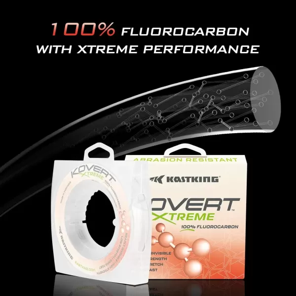 imageKastKing Kovert Xtreme 100 Fluorocarbon Fishing line Fishing Leader Extreme Clarity Fast Sinking Shock Resistant UltraLow Visibility High Abrasion Resistance Available in 25 50 and 200 YD Spools4LB18KG 016mm50Yard