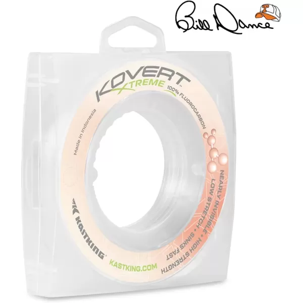 imageKastKing Kovert Xtreme 100 Fluorocarbon Fishing line Fishing Leader Extreme Clarity Fast Sinking Shock Resistant UltraLow Visibility High Abrasion Resistance Available in 25 50 and 200 YD Spools6LB27KG 018mm25Yard