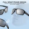 imageKastKing Chippewa Polarized Fishing Sunglasses UV400 Protection Full Wrap Frame Sports Cycling Sunglasses 10mm TAC LensesAgloss Black Frame  Smoke Mirror