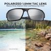 imageKastKing Chippewa Polarized Fishing Sunglasses UV400 Protection Full Wrap Frame Sports Cycling Sunglasses 10mm TAC LensesAgloss Black Frame  Smoke Mirror