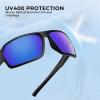 imageKastKing Chippewa Polarized Fishing Sunglasses UV400 Protection Full Wrap Frame Sports Cycling Sunglasses 10mm TAC LensesCmatte Blacksmok Frame  Smokecobalt Mirror