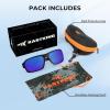 imageKastKing Chippewa Polarized Fishing Sunglasses UV400 Protection Full Wrap Frame Sports Cycling Sunglasses 10mm TAC LensesCmatte Blacksmok Frame  Smokecobalt Mirror